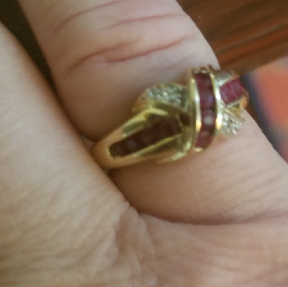 Genuine Ruby and Diamond Ring